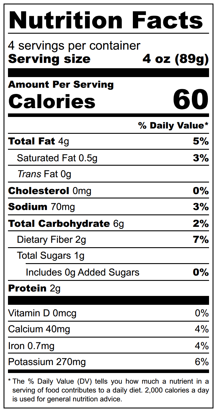 Select Your Veggie (4 Servings)