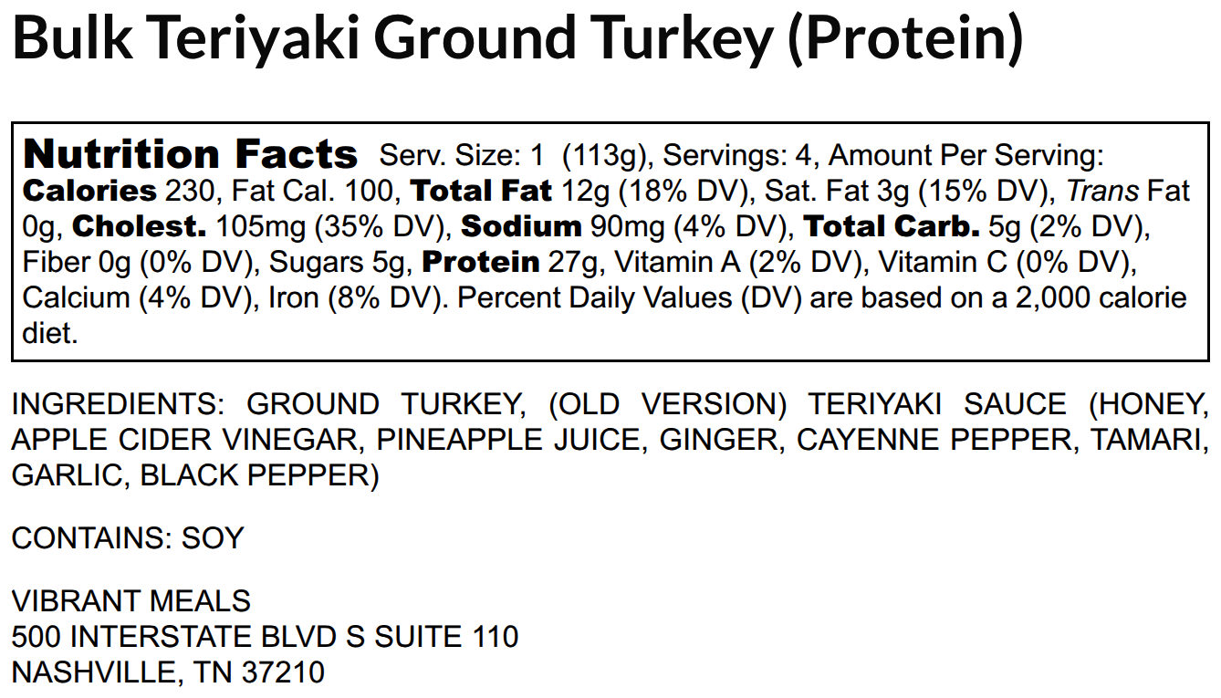 Select Your Sauce: Ground Turkey (4 Servings)